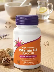 Supplements Vitamin D3 5,000 IU, High Potency, Structural Support*, 30 Softgels
