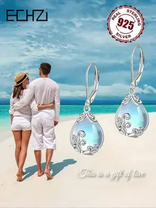 S925 Sterling Silver Flower Pendant Earrings with Box, Elegant Women's Jewelry for Engagements, Weddings, and Dinners, Luxurious and Ideal Decorative Gifts