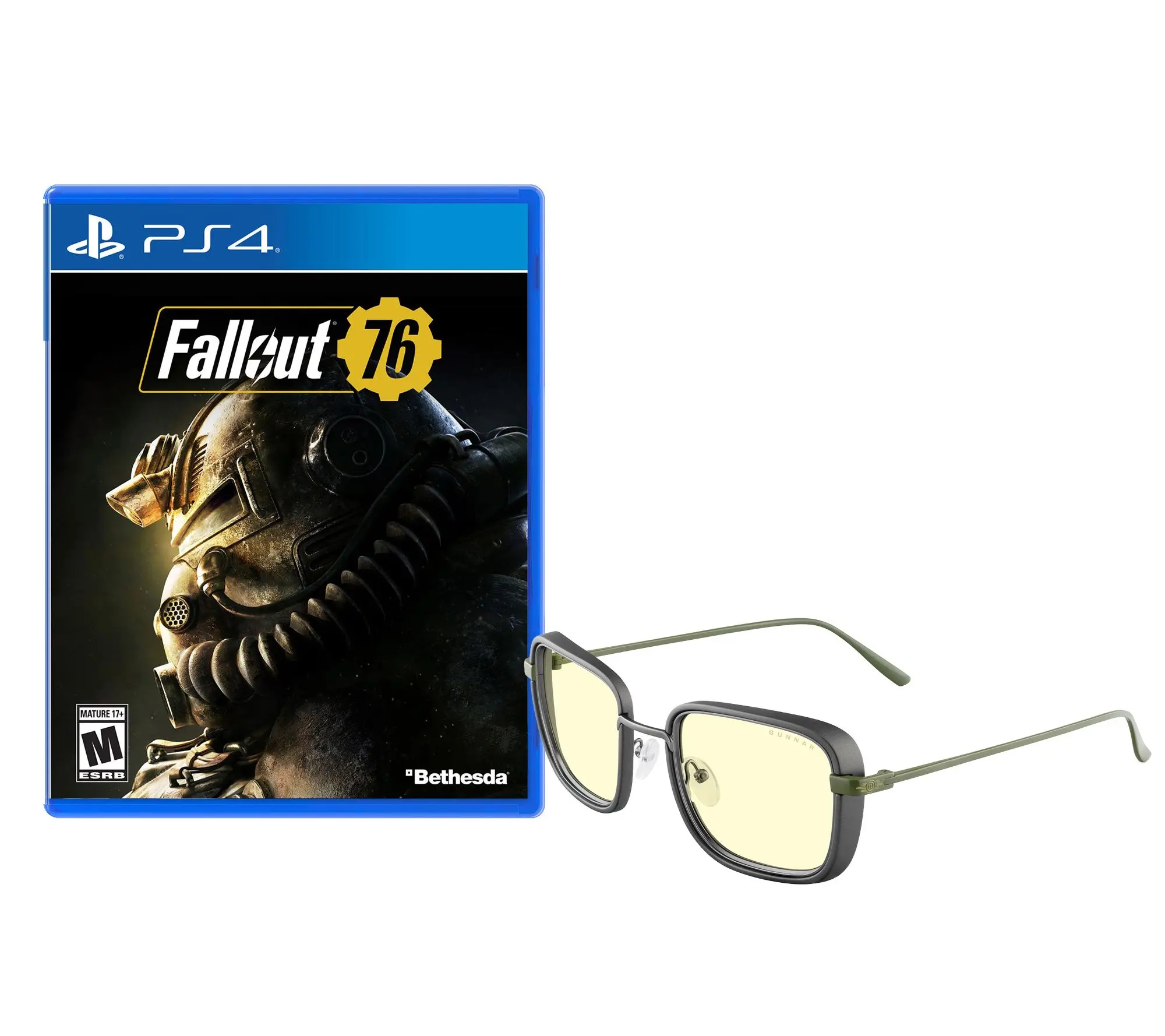 Fallout 76 - PS4 + Gunnar Vault 33 Gunmetal/Olive Glasses