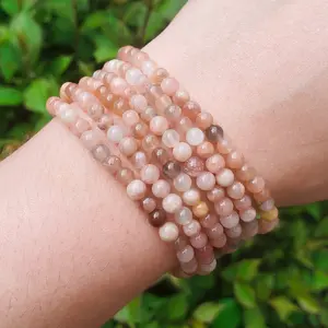 Sunstone Bracelet- 4mm, Handmade, Natural Crystals, Custom Sizes