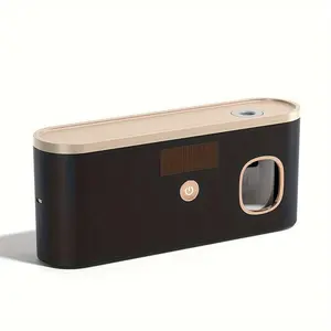 Smart Toothbrush Holder with Toothpaste Dispenser, Wall-Mounted Design, 5 Slot Organizer, Toothbrush Storage, USB Rechargeable, Long Battery Life and Sanitizing Feature