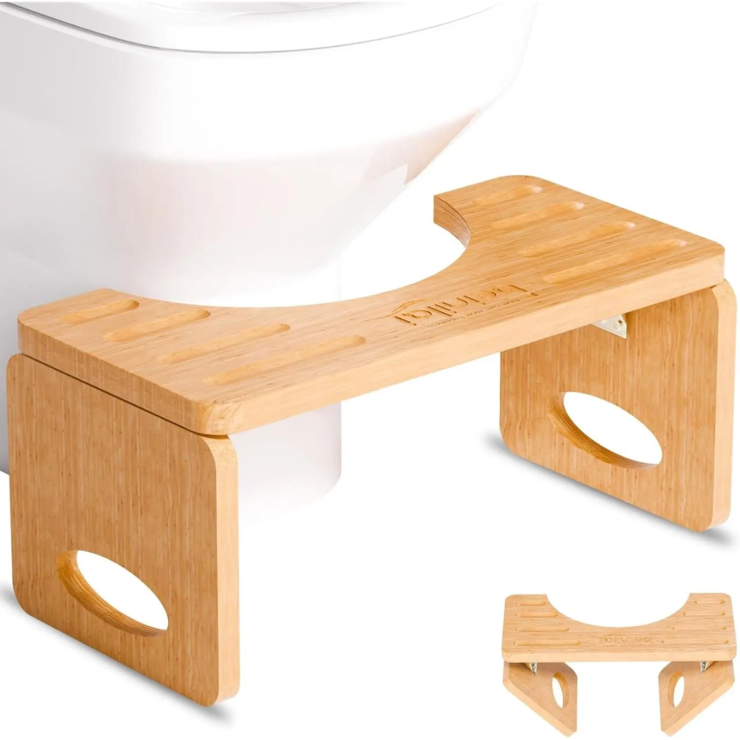 Foldable Toilet Stool,7 Inches Poop Stool for Bathroom, Toilet Stool Squat Adult,Potty Stool with Anti-Slip Strip