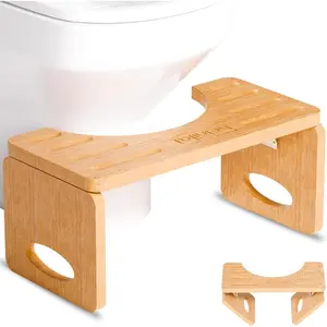 Foldable Toilet Stool,7 Inches Poop Stool for Bathroom, Toilet Stool Squat Adult,Potty Stool with Anti-Slip Strip
