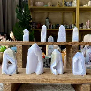 Natural Crystal Blue Lace Agate Point Collection