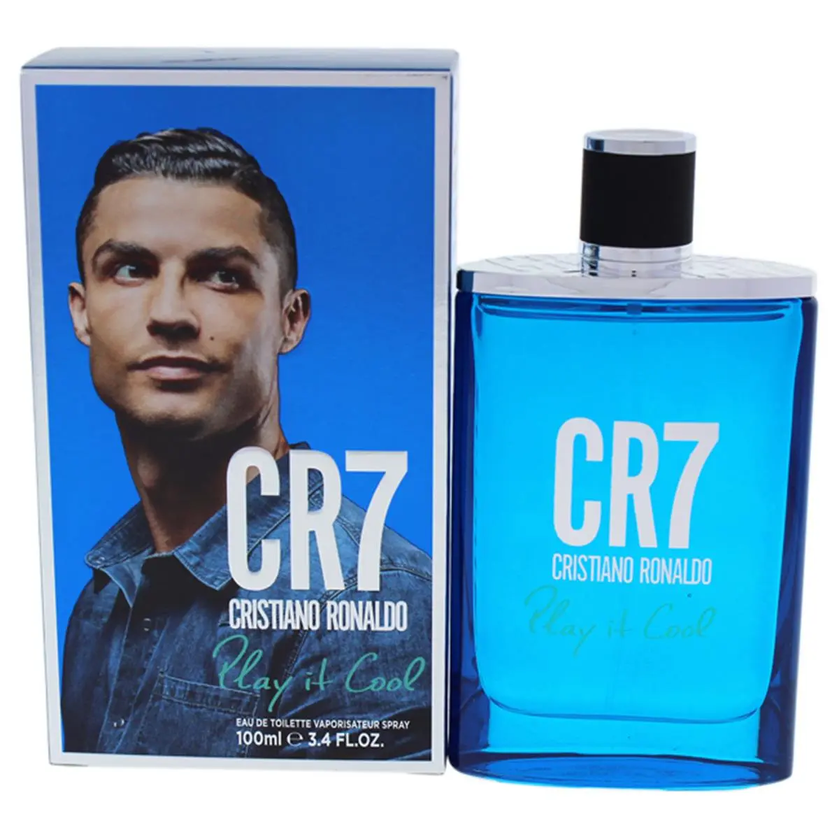 212 MAIN Cristiano Ronaldo CR7 Play It Cool Men's Eau De Toilette Spray - 3.4 fl oz, Aromatic Citrusy Fragrance with Bergamot Mix, Pear Base and Masculine Blend