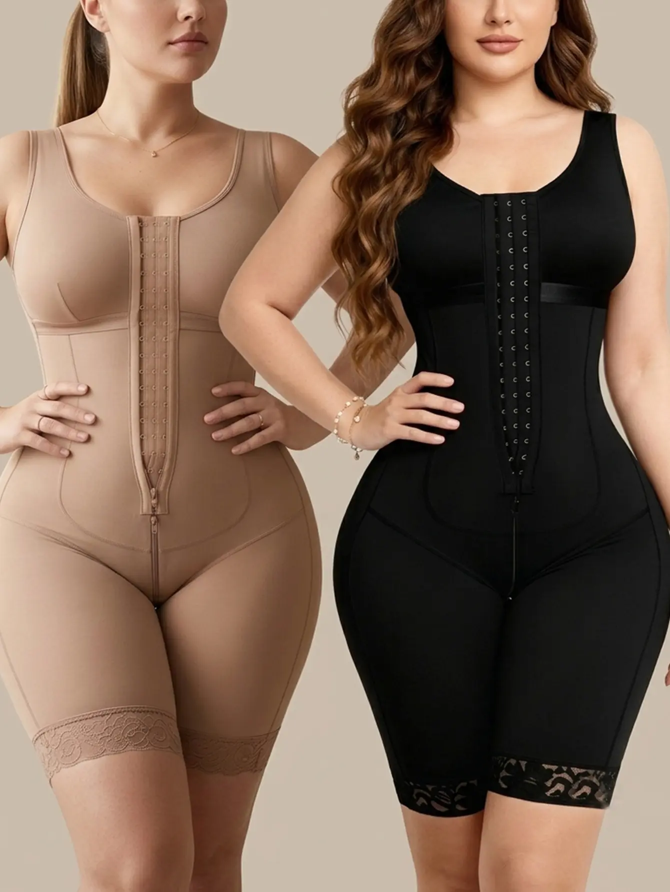 Fajas Colombianas shapewear Woman postpartum cincher Tummy Control romper Butt Post Surgery Compression Faja Lipo BBL Double Layer Waist Trainers girdle Shaper Corset Set Full Body Shapewear with Zipper Spandex Womenswear Minimalist