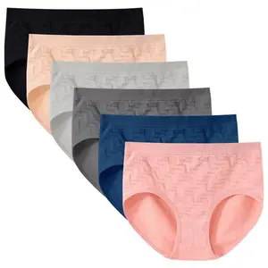 6-Pack Seamless Women’s Comfortable Panties — Solid, Soft, Breathable, Stretchy Briefs for a Perfect Fit