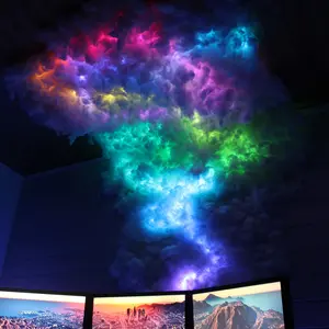 Thundercloud LED Light - USB Lamp with 3D Lightning Cloud Colorful Atmosphere, DIY Creative Night Light for Gaming Room, Club, DJ Party, 16 Ft Long-55