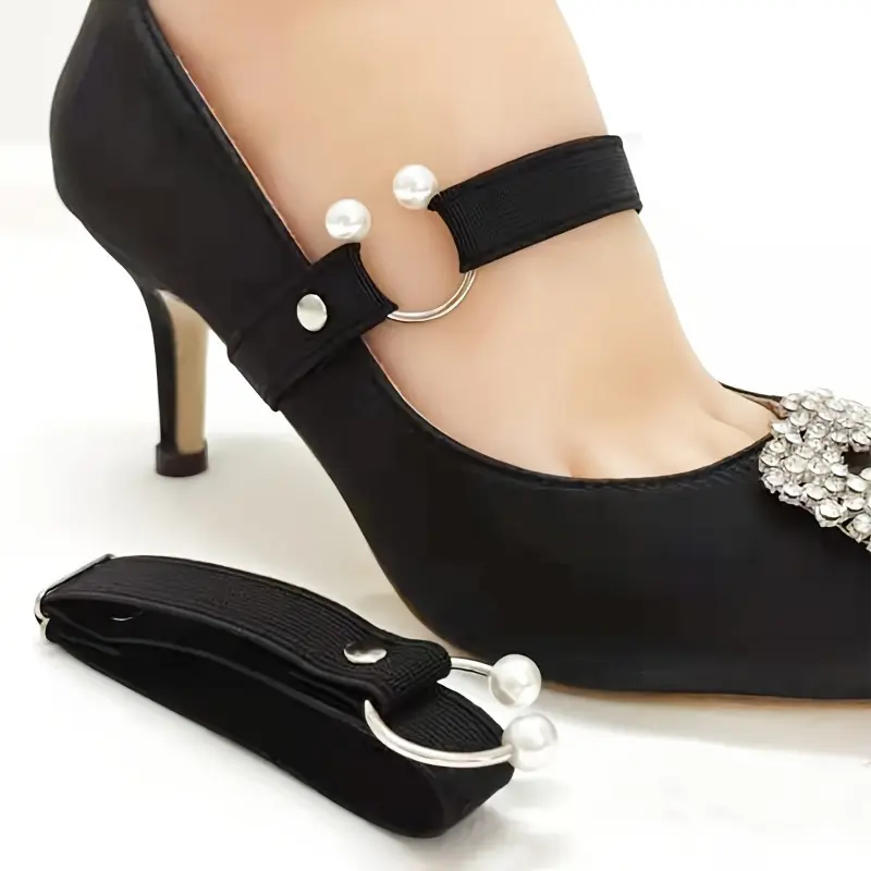 1pair Simple Style Elastic High Heels Shoelaces, Anti-Drop Shoelaces For Women