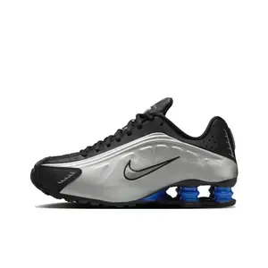Nike Shox R4 Metallic Silver Black Racer Blue (Women's) Sneaker Trainer AR3565-006 New