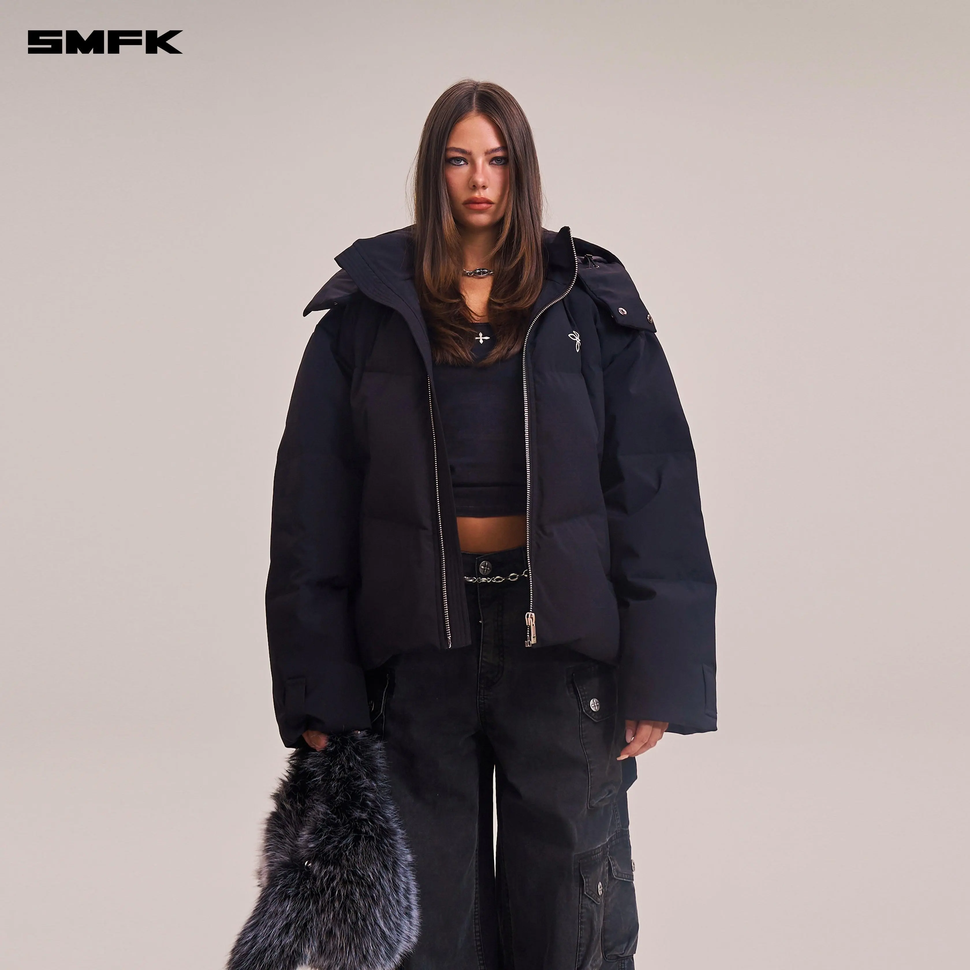 COMPASS MODE WASTELAND HUNTING DOWN JACKET/LOOSE Wilderness Black