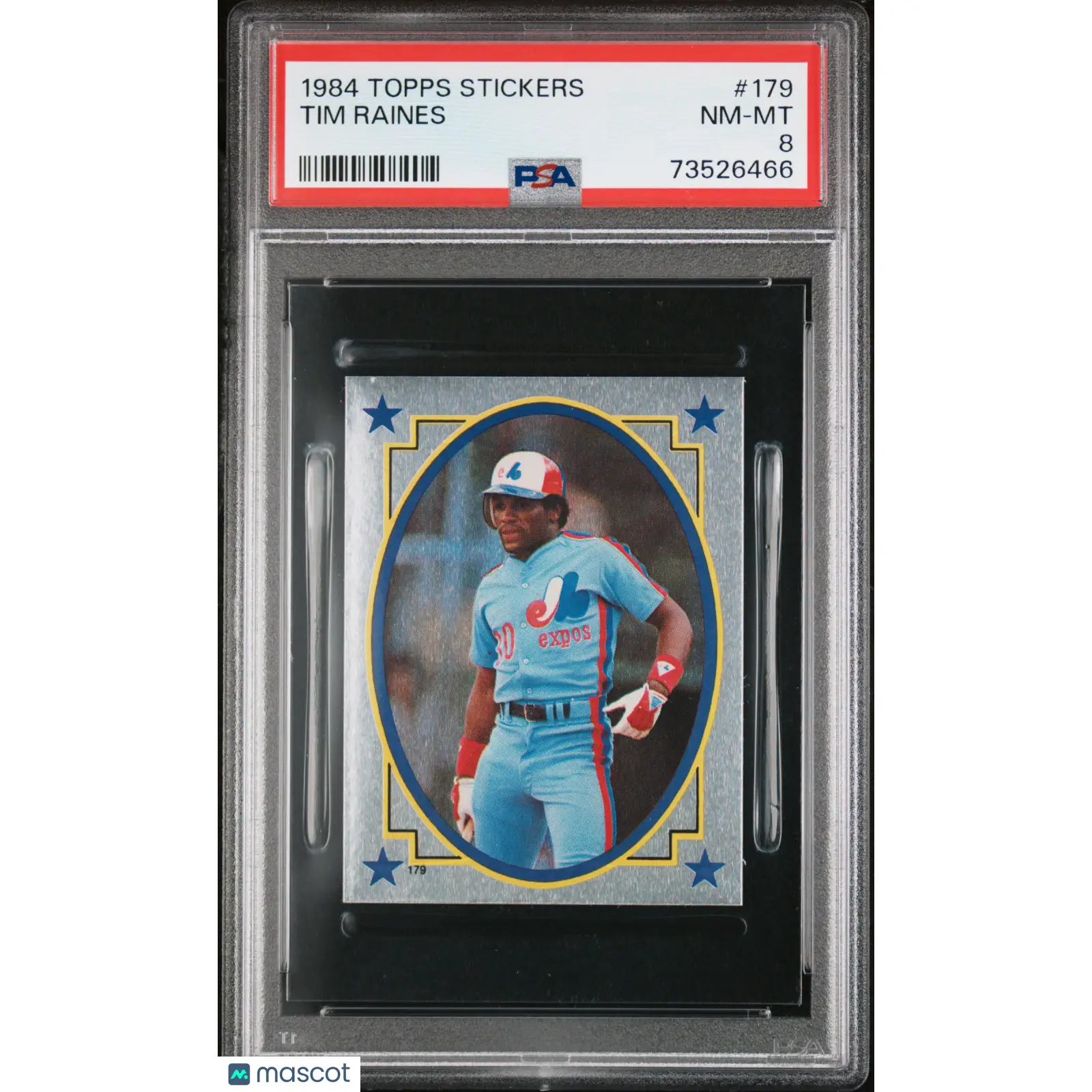 Tim Raines PSA 1984 Topps Stickers Baseball #179 8 73526466