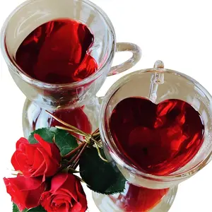 Heart Shaped Double Walled Glass insulated Coffee Mug Clear Tea Cup