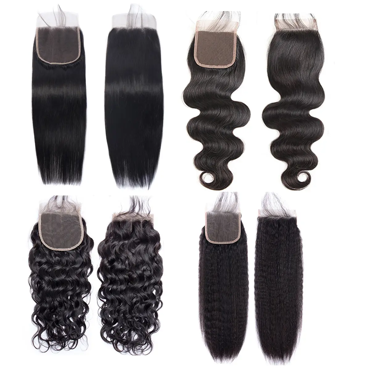Megeen Hair 4x4 transparent Lace Closure Human Hair Curly Lace Closure 100% Unprocessed Free Part Closure Human Hair Natural Black Color