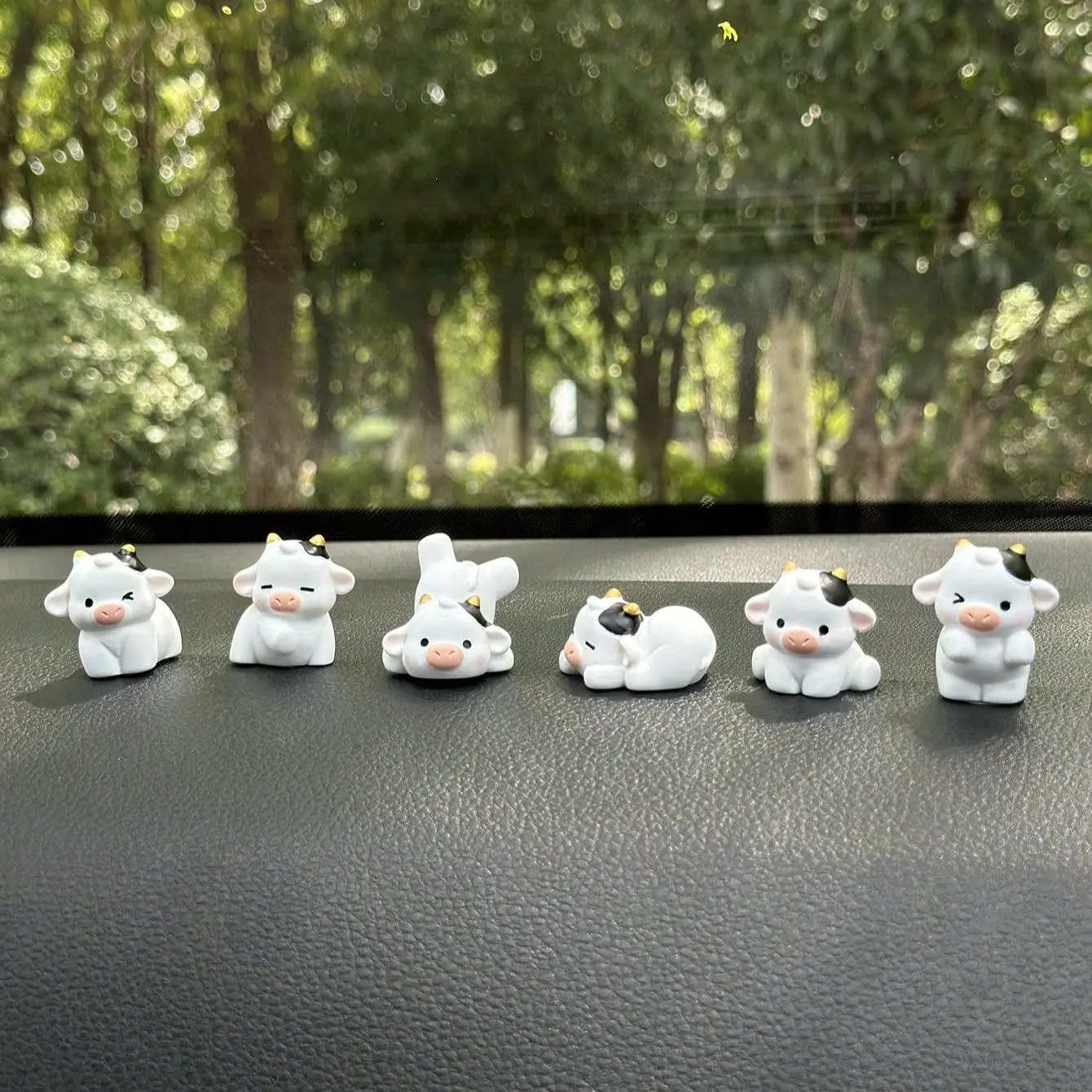 Cute Cow Themed Car Interior Decorations, Adorable Dashboard and Rearview Mirror Accessories for Car Styling, Girly Car Accessories, Car Interior Accessory