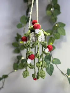 Crochet Mushroom Plant | Botanical Decor | Handmade Wall Hanging | Unique Home | Boho Bedroom and Office | Thoughtful Gift for Plant Lovers