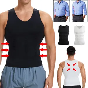 Menswear Body Shaper Vest Compression Breathable  V-Neck Belly Smooth Shirts Tummy Control ing Shapewear Comfortable Lightweight Stretchy Sports Moobs Undershirt Soft Suits Workout Clothes Tops White Gamis Stylish Black