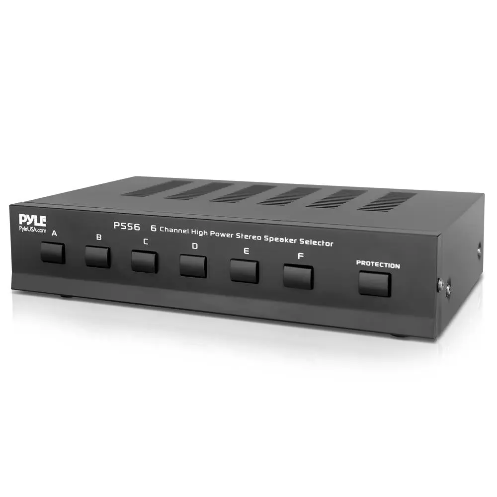 High Power Stereo Speaker Selector - Audio Accessory for Amplifiers, Plug-In Design with 100w per chan. High Output Speakers, Input Switches, Overcurrent Prot.