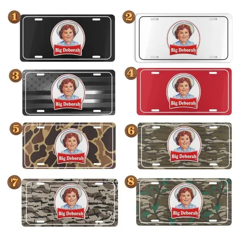 Big Deborah Camo License Plate, 12 x 6 Aluminum Vanity Tag for US Vehicles, best gift, Old School Bottomland Camo