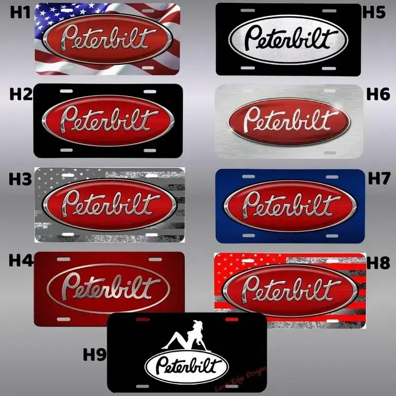 [HOT] Peterbilt Truck License Plate Durable Metal Car Tag with Pre Drilled Holes Perfect for Semi Trucks
