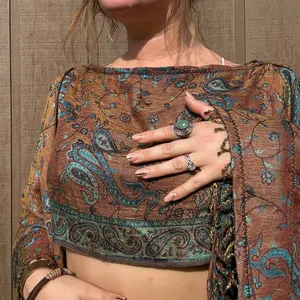 Reversible Multifunctional Pashmina Crop Top