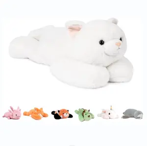 Niuniu Daddy Weighted Stuffed Animals,  Weighted Cat Plush Animal Toy for Kids Adults , Large White Kitty Plushies Weighted Pillow for  Christmas Gift