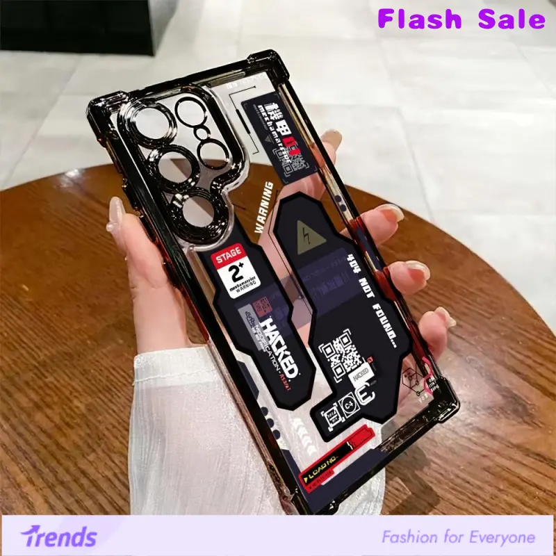 Mecha-Style Graffiti Phone Case Compatible with Samsung Galaxy S25 S24 S23 S22 S21 FE Ultra Plus 4G 5G,for iPhone 17 16 promax Transparent Soft Back Cover for Drop Protection. Smartphone Cellphone Protective Casing, Accessories, Protector, Shockproof, Tpu