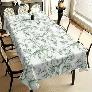 Pastoral Rabbit Tablecloth, Durable and Easy To Take Care of Polyester Material, Cute Flowers and Rabbit Design, Suitable for Leisure Restaurants, Tea Parties, Rural Homes, To Create A Warm and Playful Atmosphere.