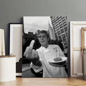 Anthony Bourdain HomeDecor WallArt LivingRoom Canvas for Bedroom Decor Canvas Poster Aesthetic Office Bathroom Painting Picture Print Modern Family