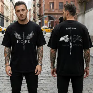 valentine shirts Isaiah 54:17 Bible Verse T-Shirt Washed , No Weapon Formed Christian Shirt, Sword and Angel Wings Faith Streetwear Graphic Tee, HOPE Jesus Apparel Church Outfit Gym Pump Cover