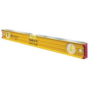 Stabila 7609084 Heavy Duty Type 96M Box Beam Magnetic Level, 24 in., 3 Vials, Aluminium, Baked Enamel