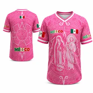Light Pink Virgencita & San Juditas Mexico Soccer Jersey for Men, 2026 Soccer Fan Shirt, Casual Sports Mexican Culture Style Jersey