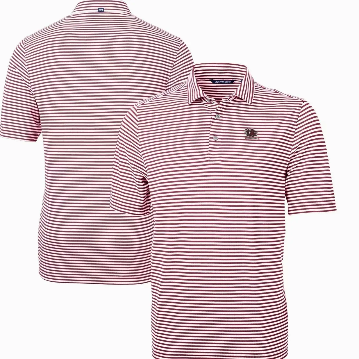 South Carolina  Short Sleeve Tee, Casual Collared Shirt Boatyard Button-Up Shirt Gamecocks Cutter & Buck Vault DryTec Virtue Eco Pique Stripe Recycled Polo - Garnet
