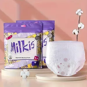 3 pieces of Celina women's white leak proof sanitary pads - comfortable pull up safety pants for postpartum care and night use, night menstrual protection | comfortable fit design | absorbent | leak proof, portable travel bag