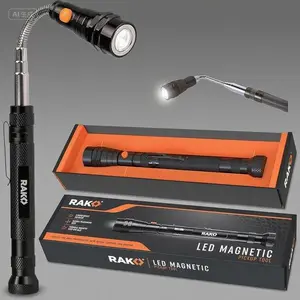 Telescoping Magnetic Tool with LED Light - Extendable 22-Inch Pickup Wand for Handymen - Reusable Magnetic Grabber with Flashlight - Heavy Duty Retrieving Magnet for DIY and Repairs - No Batteries Needed