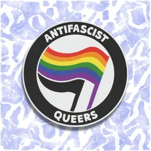 Antifascist Queers Sticker,political, left-wing, activism, label, pride, rainbow, trans, LGBTQ, ally, lesbian, gay, equality sticker
