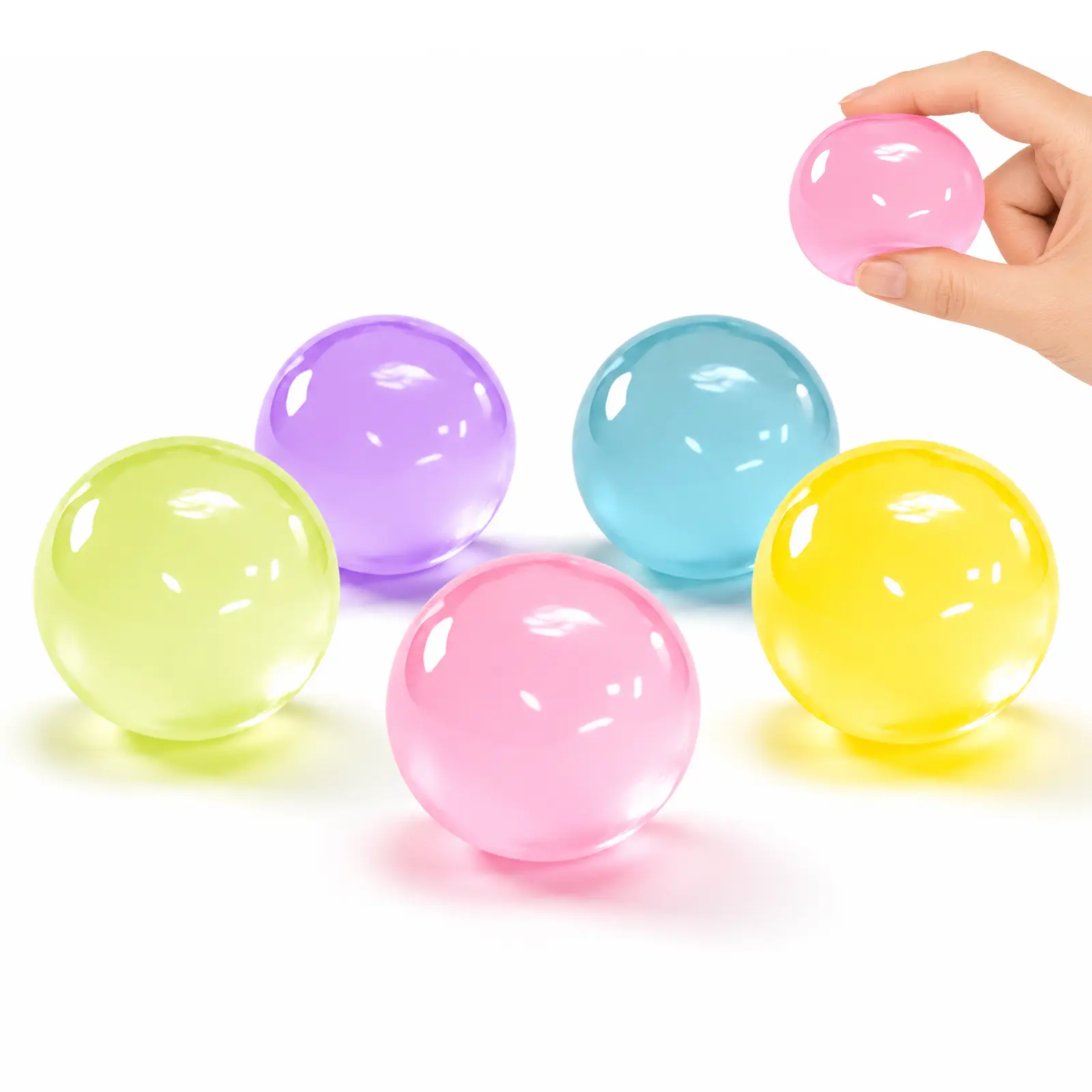 Tongle Factory Coconut Oil Squishy Stress Ball, Clear Slow-Rise Squeeze Fidget Toy for Adults, Soft Desk Decor & Gift, 5 Colors