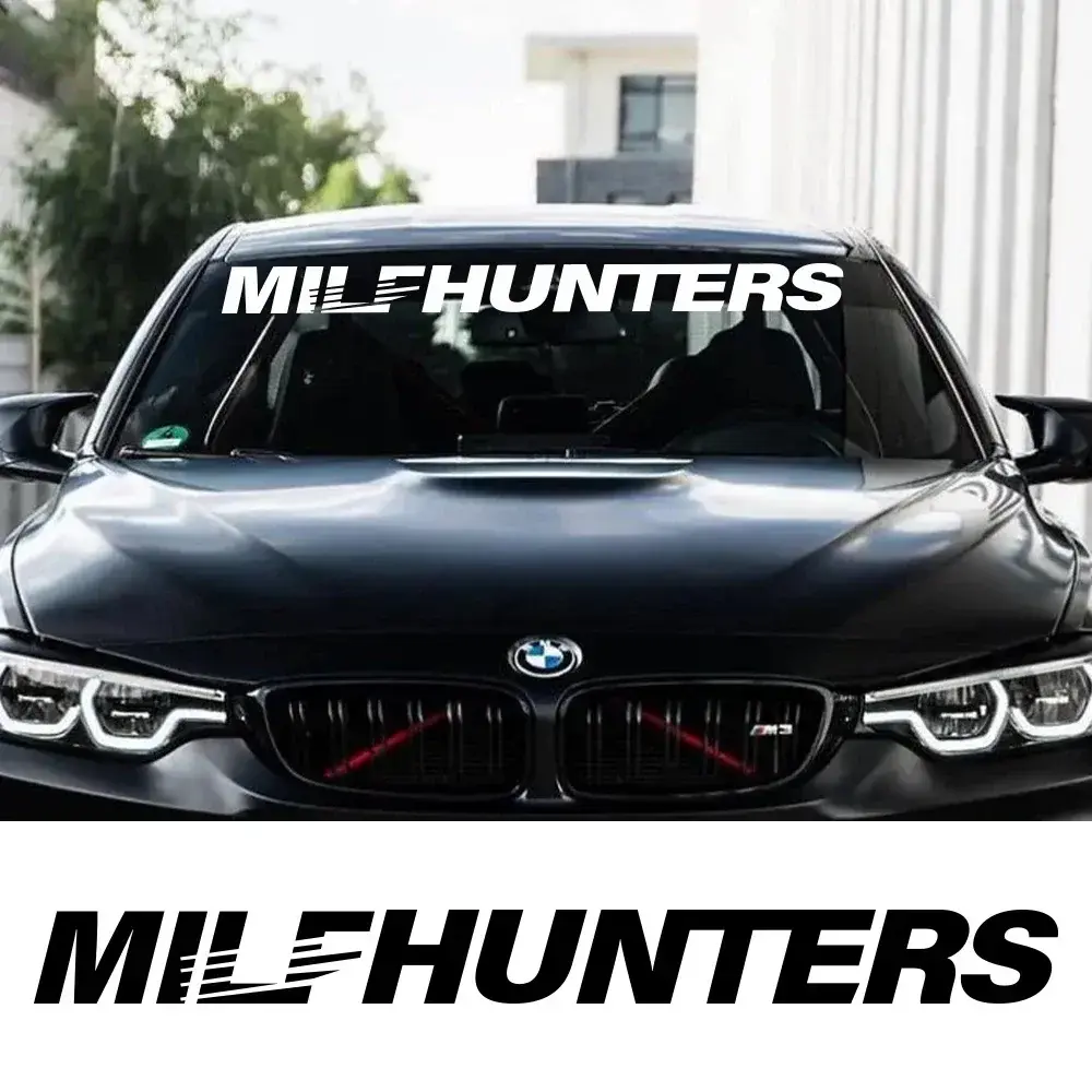 2026 New Creative Milfhunters Graphics Stickers Car Vinyl Windshield Window Windscreen Racing Sport Decor Decal Auto Tuning Accessories For your Cars