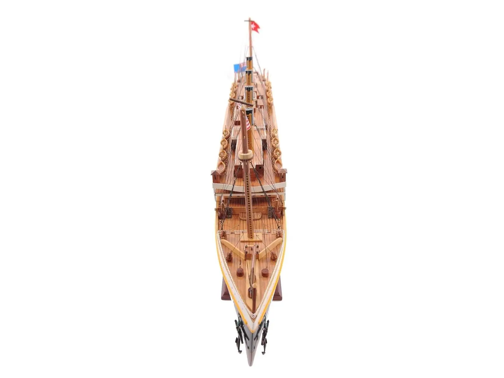 212 MAIN 10 in. Small Black & Red 1912 RMS Titanic Traditional Hand-Painted Walnut Wood Replica Boat Sculpture, Collector Cultural Art Ornament for Indoor Decor & Home Display