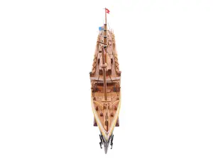 212 MAIN 10 in. Small Black & Red 1912 RMS Titanic Traditional Hand-Painted Walnut Wood Replica Boat Sculpture, Collector Cultural Art Ornament for Indoor Decor & Home Display