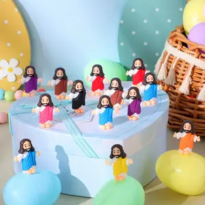100pcs Mini Jesus Collectible Figurines Bulk - Colorful PVC Christ Savior Figurines/Statues for First Communion, VBS, Baptism Gift, Church Decor & Religious Crafts Church Accessories, Sunday School Gifts, Handcrafted Religious Item Ornaments