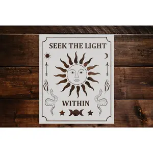Seek The Light Within Stencil - Art and Wall Stencil