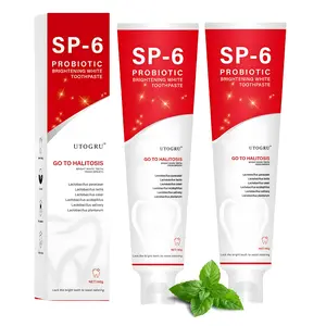 SP-6 Probiotic Whitening Toothpaste for Teeth Whitening/Brightening & Fresh Breath, 6 Probiotics Formula for Gum Health, Fluoride-Free, Minty Fresh Flavor