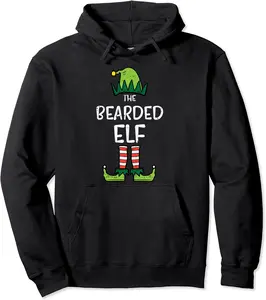 Bearded Elf Matching Christmas Pajamas For Family Uncle Dad Pullover Hoodie - Matthewmatt Shop 26B09JZVNFT3