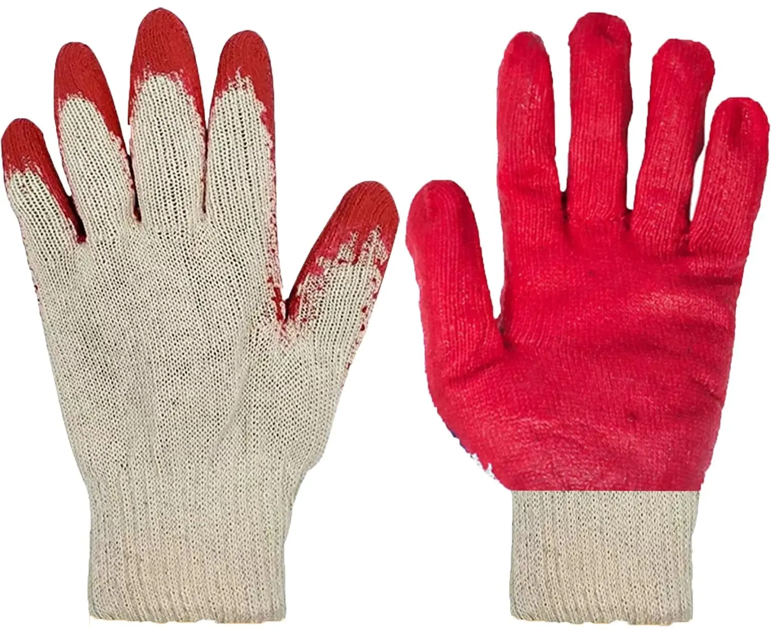 New Red Latex-Dipped Safety Work Gloves, Rubber Palm-Coated, for Men and Women, Wholesale Work Safety Equipment for Home Improvement