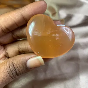 Natural Honey Calcite Crystal Heart