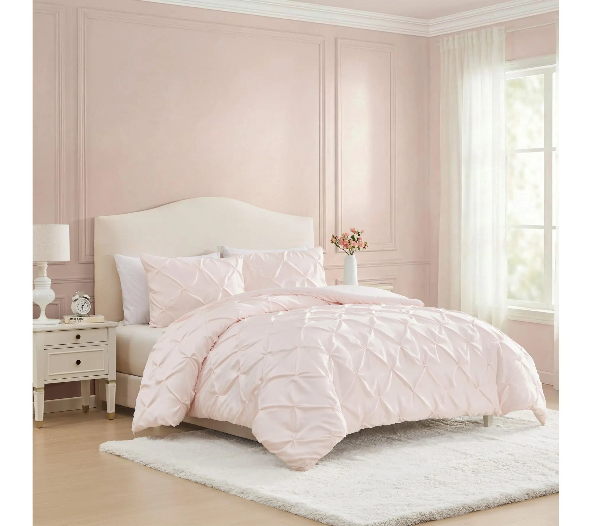 Laura Ashley Solid Pink TwinXL Comforter Set Laura Ashley Solid Pink TwinXL Comforter Set