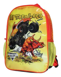 Monster Jam El Toro Loco Kids School Backpack Mess With The Bull & You Get The Horns! Big Truck Book Bag 17"