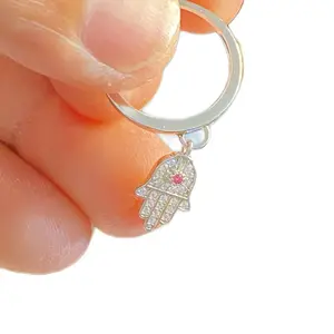 925 Silver Ring authentic and original Italian elegant jewel Size 7 Hand of Fatima Charm Ring in Italian Silver Authentic & Original Comfortable Daily Wear Jewelry for Women