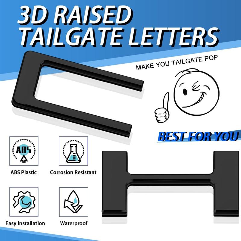 3D Tailgate Letters Decal for Chevy Silverado 1500/2500 2019 2020 2021 2022 2023 2024 2025, Raised ABS Plastic, Weatherproof 3M Adhesive, Easy Stick-On Truck Emblem for Pickup Enthusiasts
